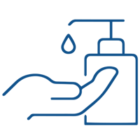 COVID-19 patient protection and disinfection icon
