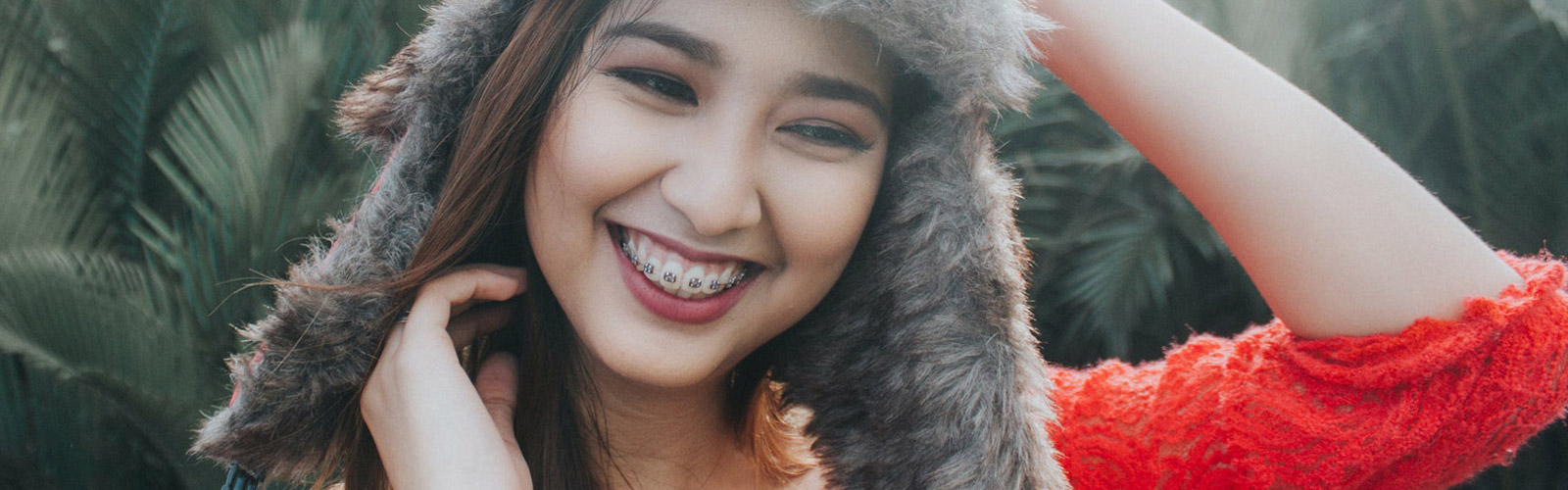 A girl wearing braces